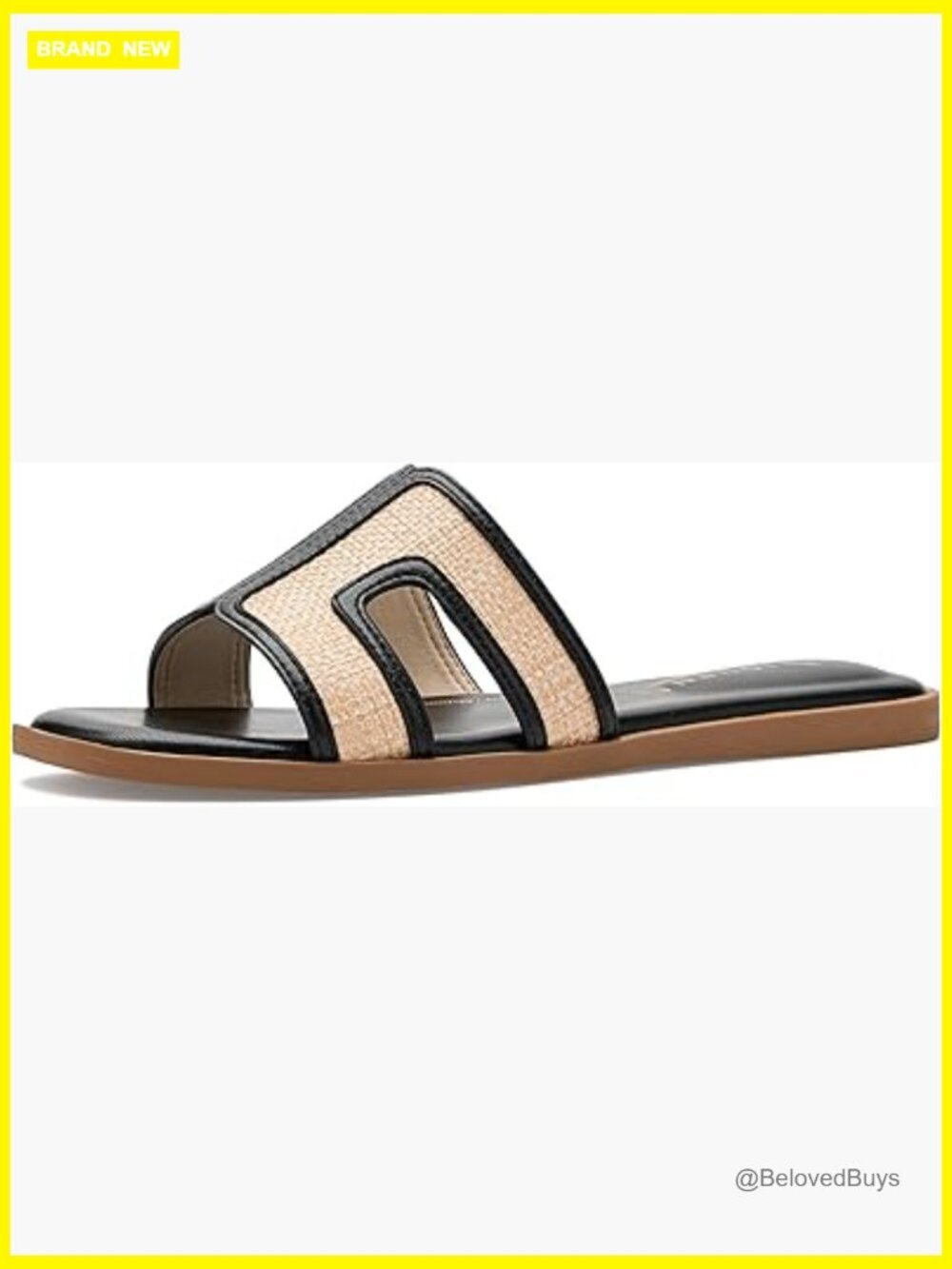 Women's Slide Sandals Slip-On Open Toe Cushioned Footbed Faux Leather Flats